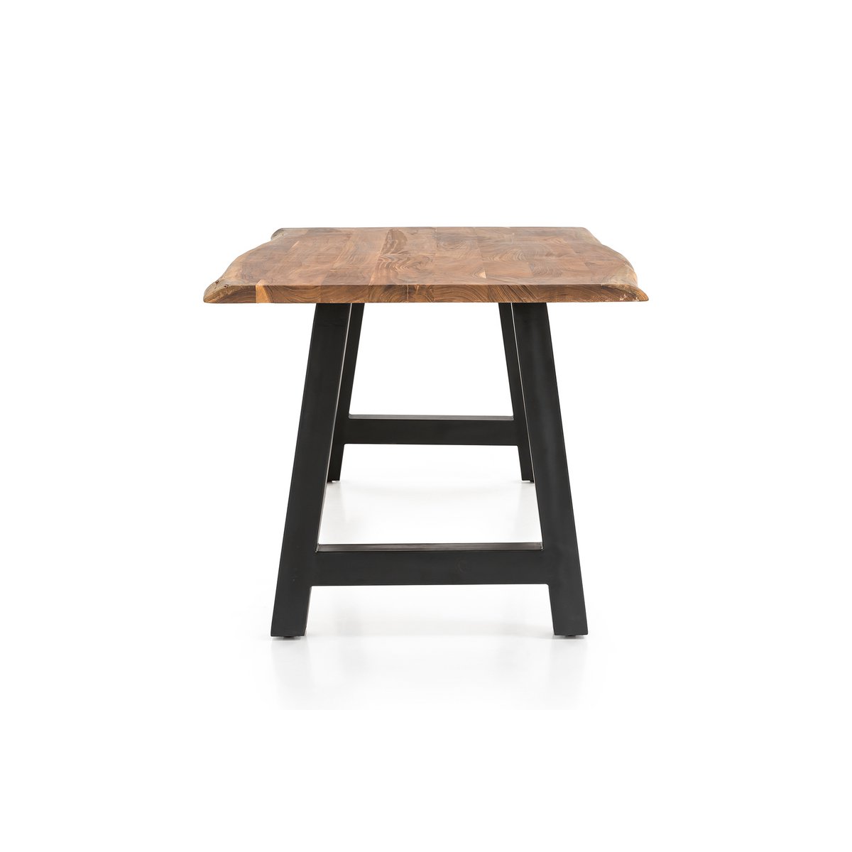 Massief Acaciahouten Eettafel met Zwart A-frame 140 cm - Afbeelding 4