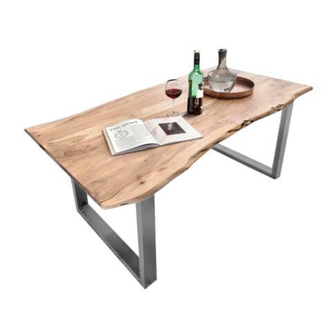Massieve Houten Eettafel 180 cm met Industrieel Metalen Frame