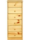 Ladekast massief grenenhout bruin met 6 lades 43 x 35 x 106 cm