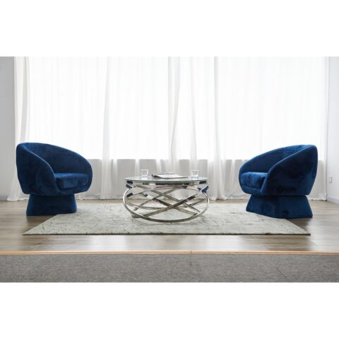 Salontafel zilver Ø 80 cm