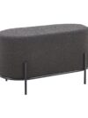 Bouclé Kruk met Zwart Metalen Frame Grijs 80 cm