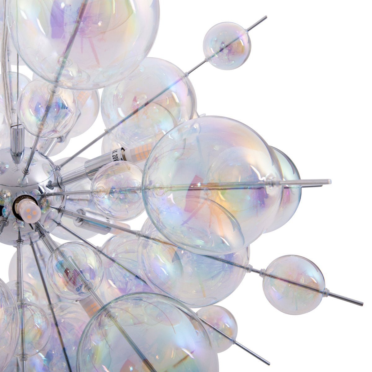 Hanglamp Explosie - Chroom met Iriserende Glazen Bollen - Afbeelding 7