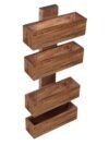 Mangohouten Wandplank met 4 Opbergvakken