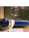 Daybed Blauw Fluweel met Houten Frame 180 cm