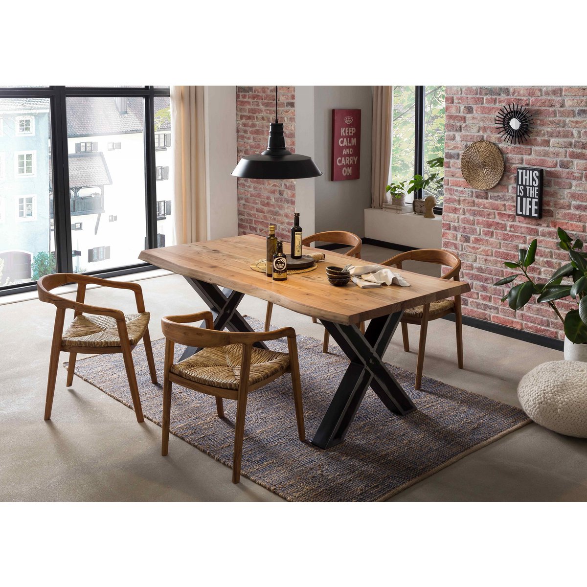 Massief Houten Tafelblad 240 cm Bruin 56 mm - Afbeelding 9