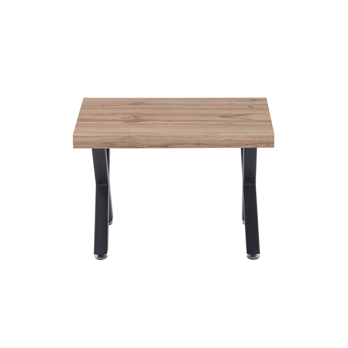 Salontafel met Wild Eiken Decor en Zwart X-frame - 60x60 cm - Afbeelding 2