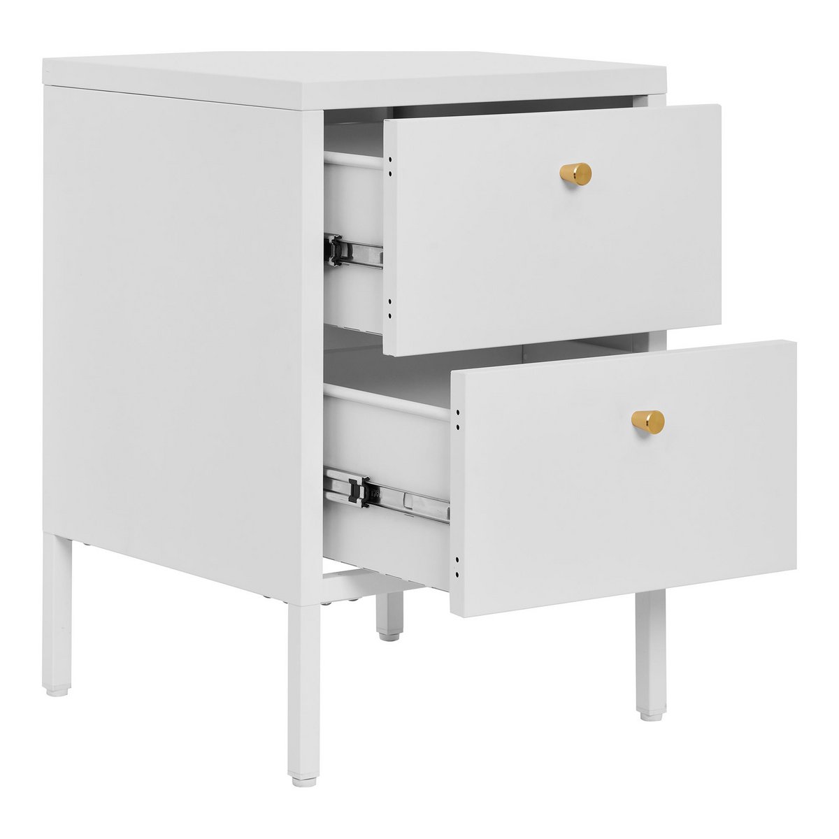 Ladekast staal wit met 2 lades 40 x 40 x 60 cm - Afbeelding 3
