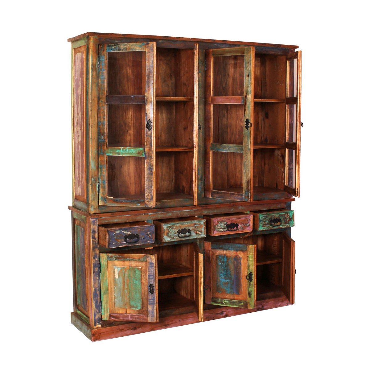 Kleurrijk Dressoir van Gerecycled Hout - 160 cm - Afbeelding 9