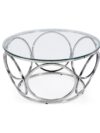Salontafel Ø 80 cm zilver/helder glas
