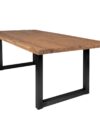 Massieve Houten Eettafel 220 cm met Industrieel Metalen Frame
