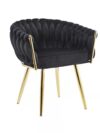 Eva Chair Velvet - Zwart met Goud Frame
