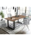 5-delige Eetset van Acaciahout met 4 Draaibare Fauteuils
