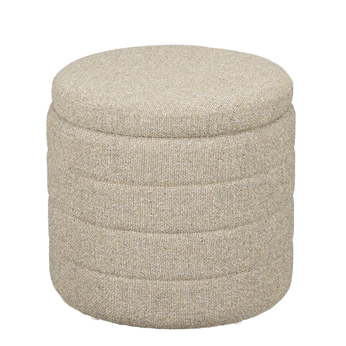 Mica Decorations Opbergpoef Rond Beige met Deksel 42 cm