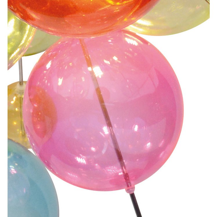 Hanger lamp "explosie" gekleurd gemaakt van metaal en glas, G9 -versies, hangende lamp voor eetkamer, woonkamer, hal of kantoor, Øca. 65 cm - Afbeelding 5