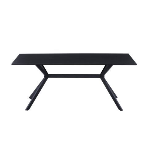 Grijze Eettafel met MDF Blad en Zwart Metalen Frame 180 cm