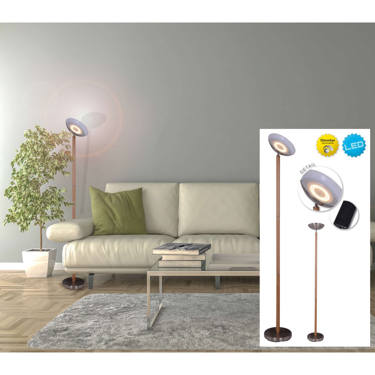 LED vloerlamp h: 192cm "Matilda" - Afbeelding 4