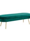 Fluwelen Poef Groen met Goudkleurig Metaal 142 x 45 x 41 cm