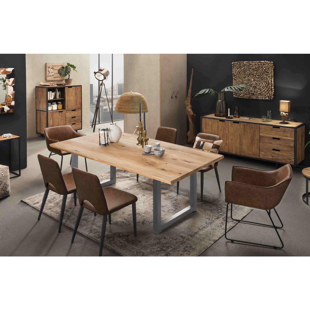 Eettafel Boomrand - Bruin/Zilver 220x100 cm - Afbeelding 2