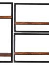 Set van 3 Wandplanken met Mangohout en Antiek Metaal