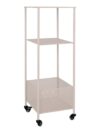 Torres Opbergkar - Zandkleurig Metaal met 3 Planken en Wielen 35x35x106 cm