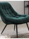 Fauteuil XXL fluweel groen metaal zwart
