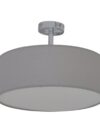 Textielplafondlamp "New York", klassieke plafondlamp met tekstbladen in grijs, met E27 -aansluiting, plafondlicht 40 cm in diameter, geschikt voor de hele woonruimte