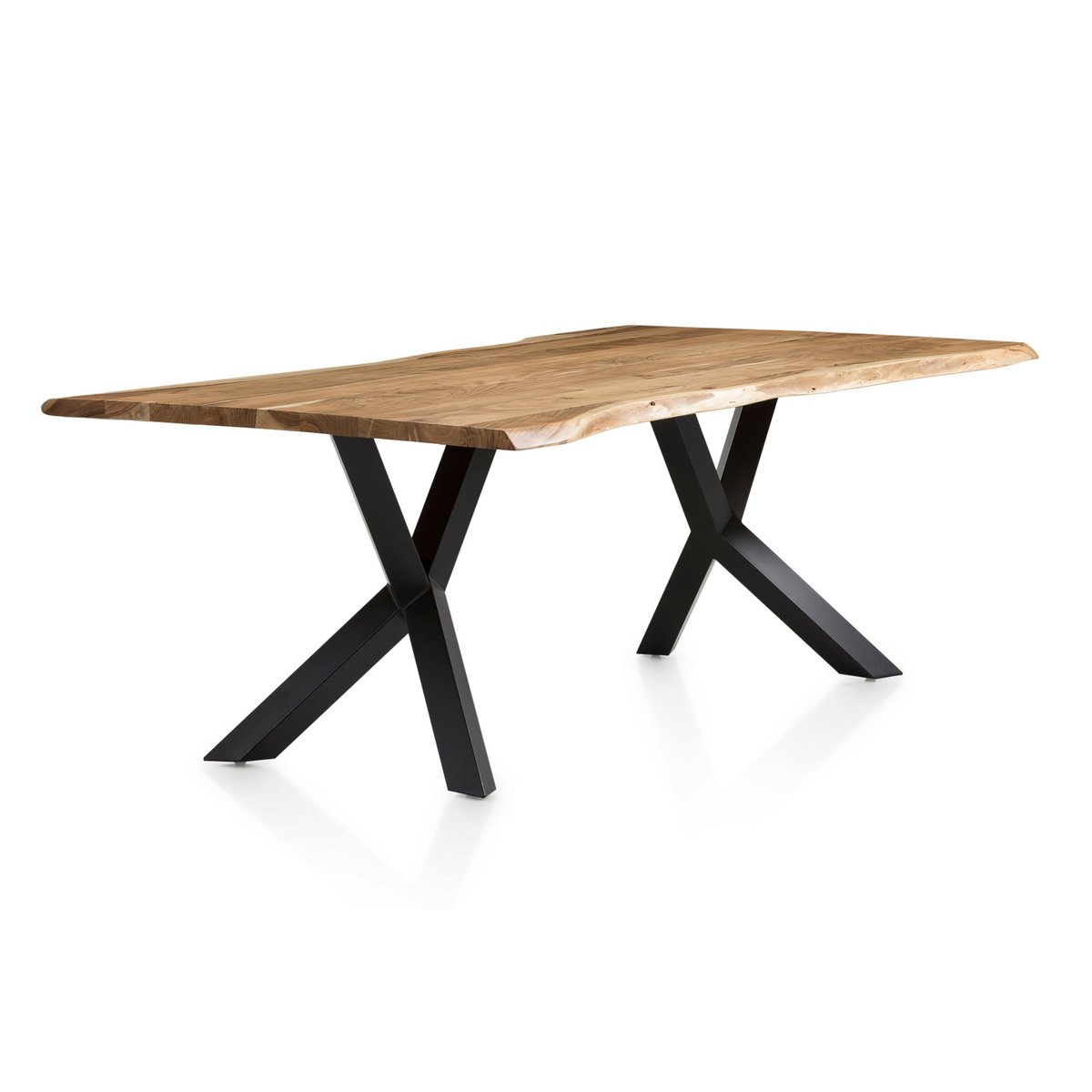 Eettafel Acaciahout met Natuurlijke Rand - Bruin/Zwart 200x100 cm - Afbeelding 4