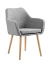 Structuurstof fauteuil lichtgrijs