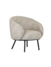 Mars lounge chair in beige met zwarte ijzeren poten