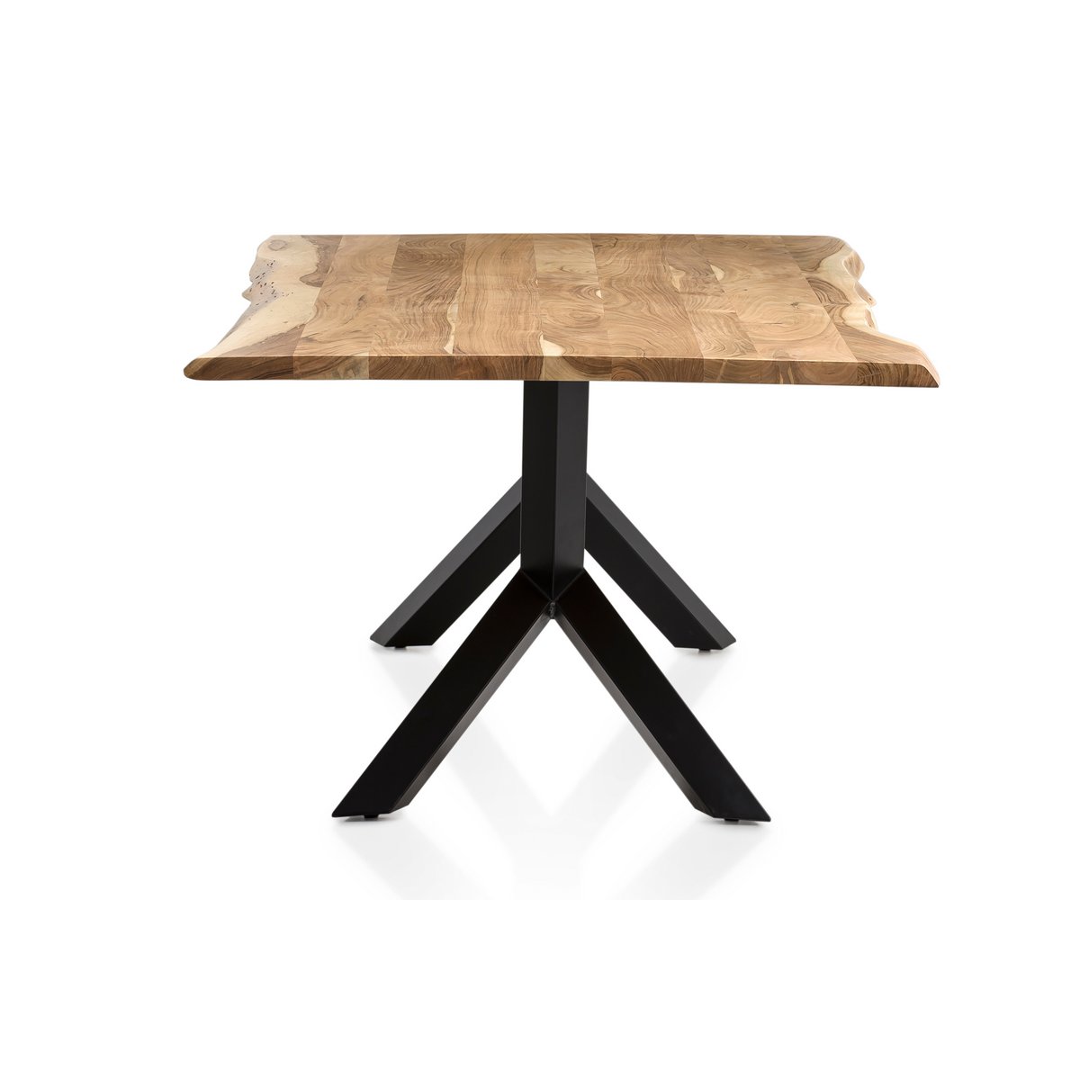 Eettafel Acaciahout met Natuurlijke Rand - Bruin/Zwart 200x100 cm - Afbeelding 6
