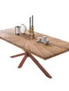 Industriële Eettafel van Massief Teakhout 160 cm