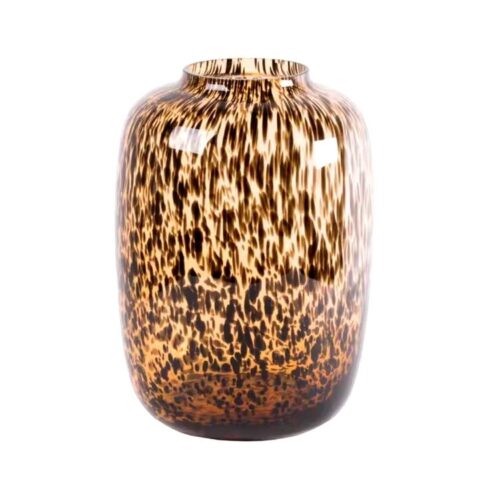 Cheetah vaas bruin glas 21 x 29 cm