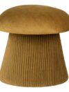 Hampton poef fluweel oker paddestoelvorm 39 x 39 x 42 cm