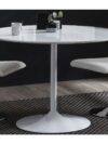 Ronde Hoogglans Witte Eettafel 110 cm