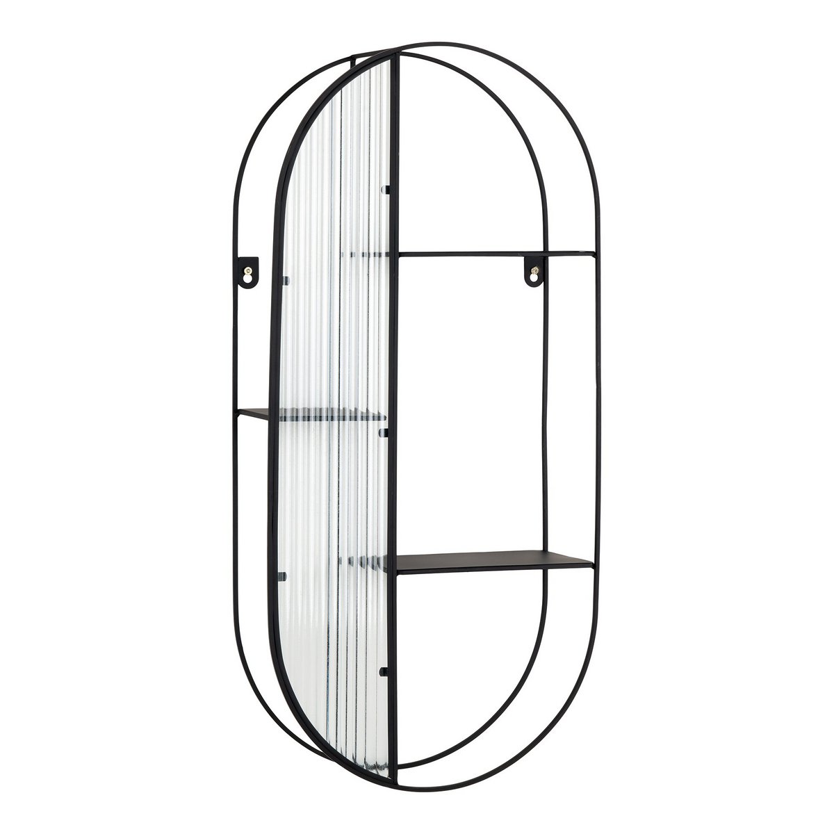 Newcastle Shelf - Plank, staal/glas, zwart, 3 planken, 32x11x68 cm - Afbeelding 3