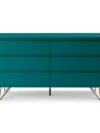 Scandinavische Ladekast met 6 Lades - Blauw/Goud - 120 cm
