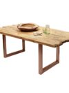 Massief Houten Eettafel met Metalen Frame 220 cm