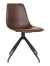 Monaco Eetkamerstoel - Donkerbruin, PU/Staal, 56x48x86 cm - Set van 2