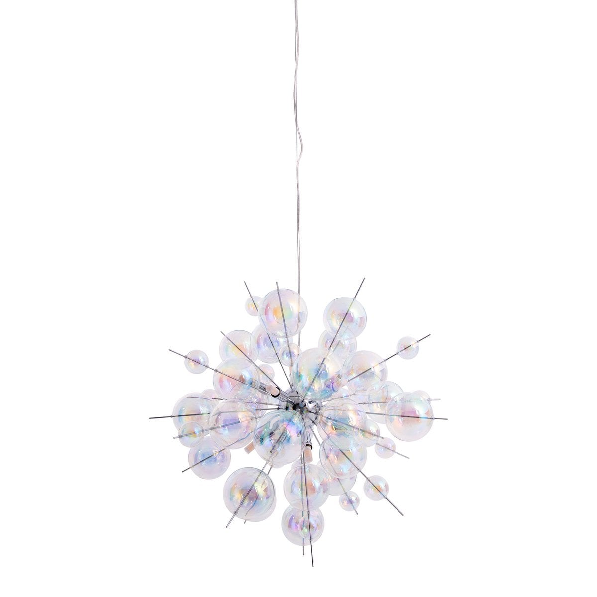 Hanglamp Explosie - Chroom met Iriserende Glazen Bollen - Afbeelding 5