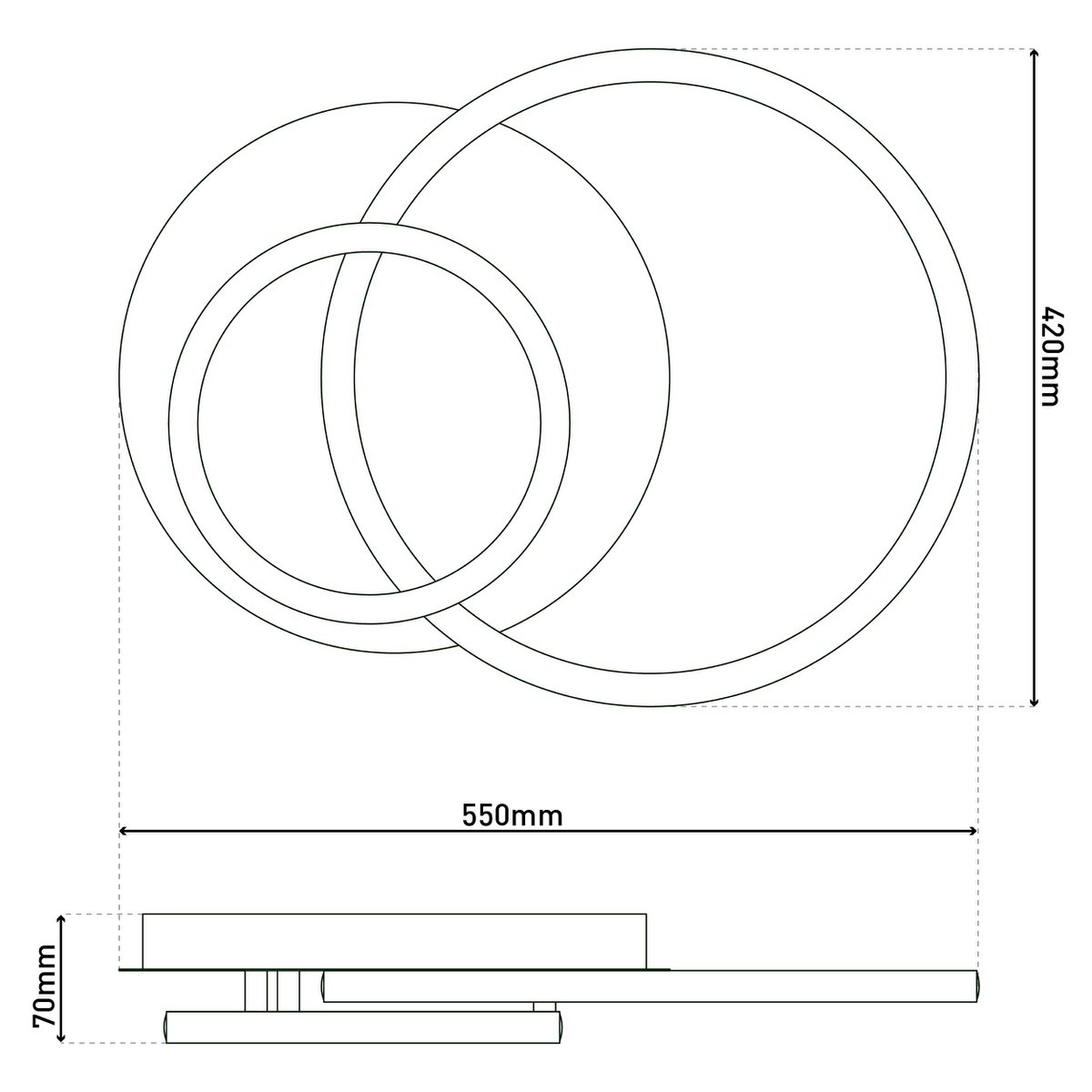 Näve Kirk Plafondlamp met Drie Ringen - Zwart/Wit - Afbeelding 11
