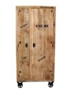Kast van Gerecycled Mangohout met Kledingroede en Wielen