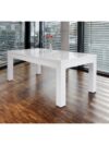 Uitschuifbare Hoogglans Eettafel Wit 180-260 cm