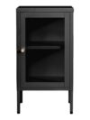Dalby Kast - Zwart Staal met Glazen Deur 38x35x70 cm
