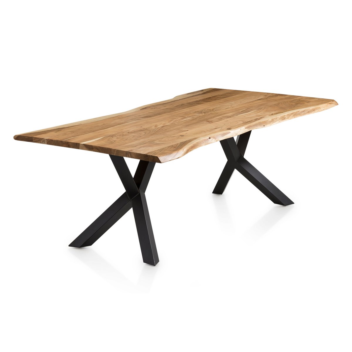 Eettafel Acaciahout met Natuurlijke Rand - Bruin/Zwart 200x100 cm - Afbeelding 3