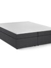 Boxspringbed donkergrijs 180 x 200 cm met Bonell matras en topper