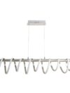 LED -hanglamp "Belleza", moderne metalen slinger lamp en plastic in nikkel mat en wit, met stevig gebouwd -in LED's, 100 cm lang. De ideale verlichting voor woonkamer, eetkamer of keuken.