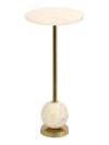 Salo bijzettafel messing en marmer wit goud Ø 25 x 54 cm