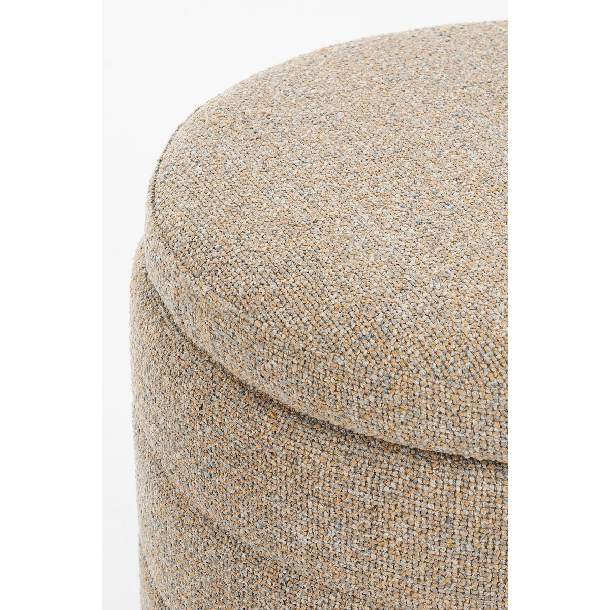 Mica Decorations Opbergpoef Rond Beige met Deksel 42 cm - Afbeelding 3