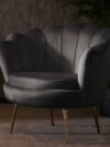 Zwart fluwelen schelp fauteuil