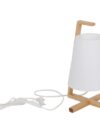 Bamboo -tafellamp met plastic scherm "Shoji", met bamboe frame, natuur en wit, ongeveer 32 cm hoog, E14, voor woonkamer, eetkamer en kantoor